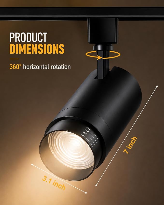 30W Zoomable LED Track Lighting Heads, Remote Control H Type Track Light Fixtures, 15°-60° Beam Angle, 2700K-6500K Stepless Dimming 3000LM CRI90+ Black Ceiling Spotlight, 6 Pack