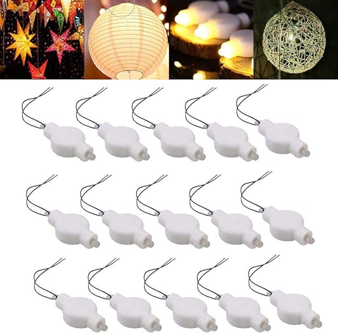 Battery Operated Paper Lantern Party Lights – 15 Pack LED Balloons Light for Star Paper Lanterns | Mini Battery Powered Bulbs for Party Craft ,Weddings & Festival Decorations (Warm White)