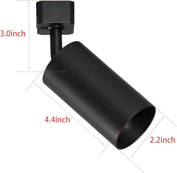 VANoopee GU10 Track Lighting Heads H Type Black LED Track Light Heads Compatible with Halo Style System, MR16 GU10 Base Adapter Ceiling Spot Light Fixture Direction Adjustable, Pack of 4, No Bulbs
