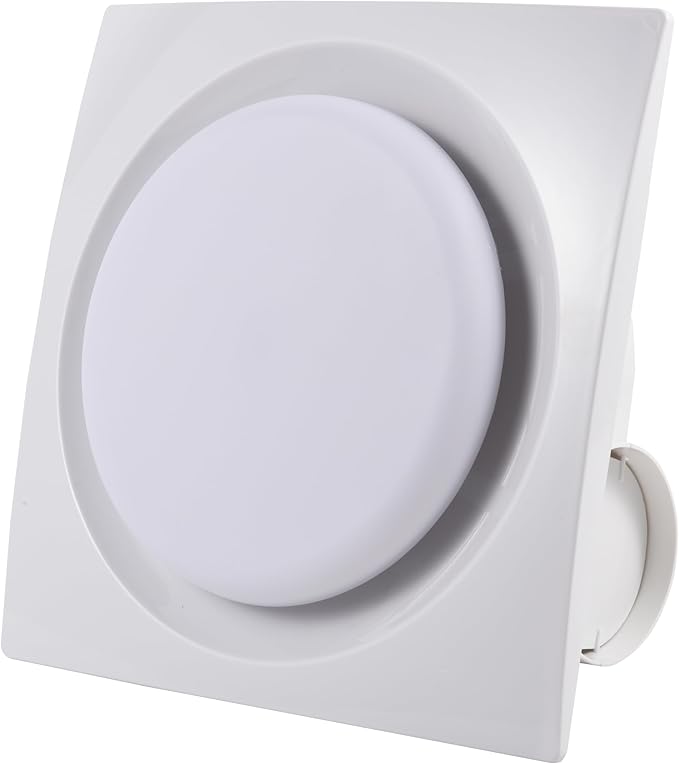 Bathroom Exhaust Fan with LED Light Ceiling Mount Ventilation Fan 90 CFM 1.0 Sones 4 Inch Duct Quiet Bathroom Vent Fan with Light Combo 5000K for Home Bath Office Hotel White (8Inches-Round)