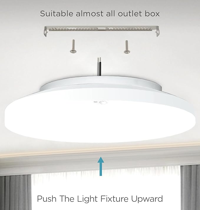 Motion Sensor Ceiling Light Indoor Wired, 13 Inch 24W, 5 CCT 2700/3000/3500/4000/5000K, 3 Brightness Settable, 1920LM Flush Mount LED Lights for Bedroom Stairs Hallway Laundry Porch, White