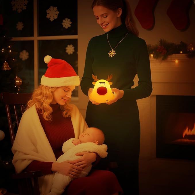 Rudolph The Red - Nosed Reindeer Night Light, Soft Timed Light, Christmas Birthday Gift Night Lamp, Gift Nightlight for Girls & Kids, Room Decor