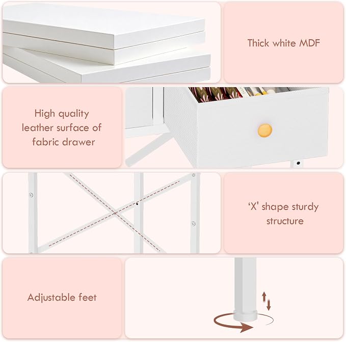 19.7"W Small White Makeup Vanity Desk with Mirror and Light, Chair | Mini Vanity Set Table with Stool, Smart Adjustable Lighted Mirror for Kids, Girls, Bedroom, Corner, Small Space