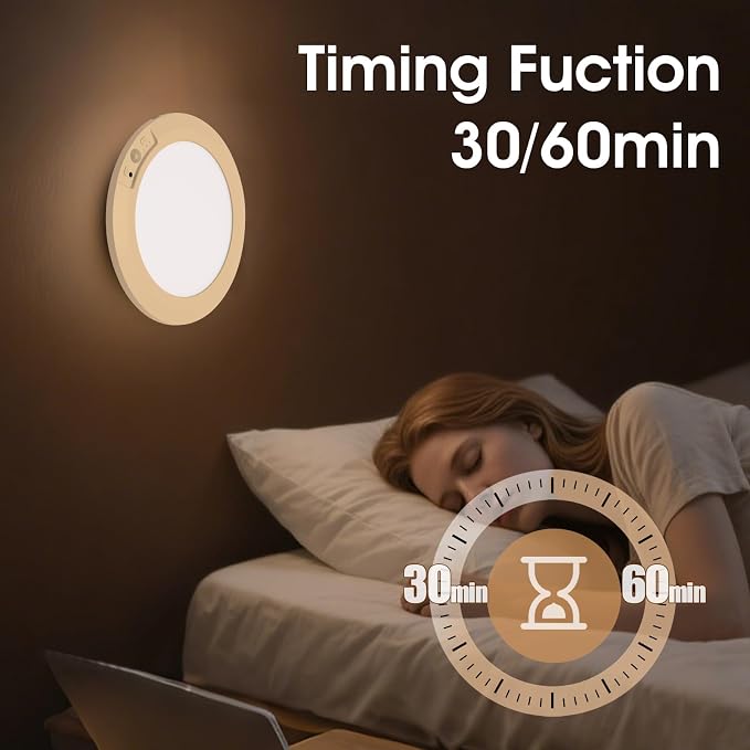 Rechargeable Motion Sensor Ceiling Light with Remote | Magnetic Wireless Ceiling Lights,8000mAh 7.5inch Battery Operated Light Indoor for Closet Shower Shed Loft Bathroom Garage