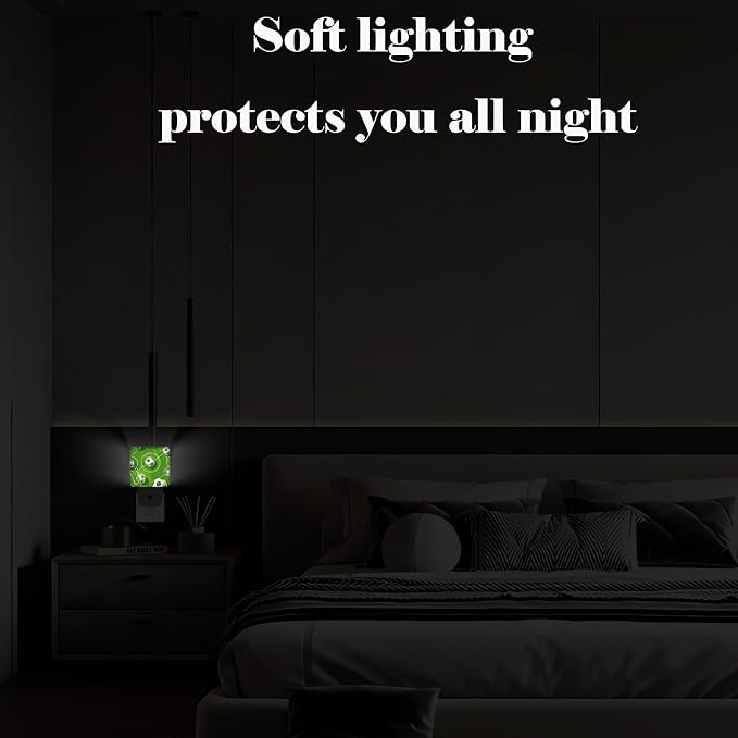 Soccer Grass Field Night Light,Plug-in Night Lights with Dusk-to-Dawn Sensor for Stairway,Hallway,Bedroom Sleep Friendly Ideal for Women/Girls/Boys Gift,0.5w