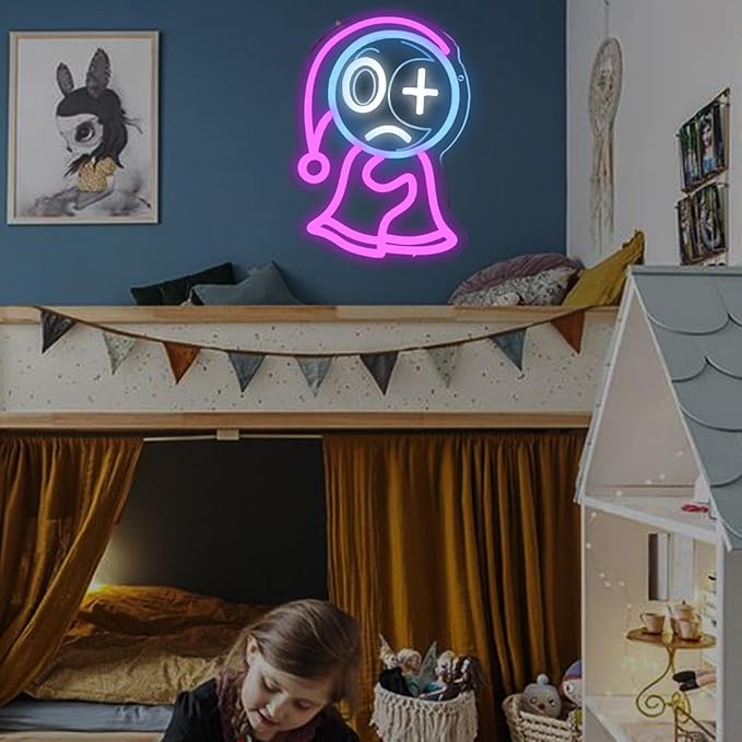 Anime Neon Sign Dandy Neon Sign for Wall Decor, Horror Game Light Sign Man Cave Dimmable LED Light for Bedroom Game Lover Room Bar, Christmas Birthday Gifts for Children