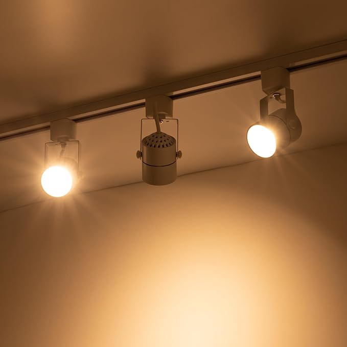 mirrea Bulb Replaceable LED Track Lighting Heads for White H Type Rail Cylinder Ceiling Spotlight with 8W GU10 Bulb 90 CRI 3000K Warm White 38° Beam Angle Pack of 12