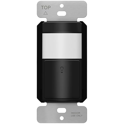 TOPGREENER PIR Motion Sensor Light Switch, No Neutral No Ground Wire, Black | Occupancy&Vacancy Sensor Switch, Operable Without Ground Wire, No Neutral Wire, Single Pole, UL listed, TDOS5-HL-BK, 1 Pack