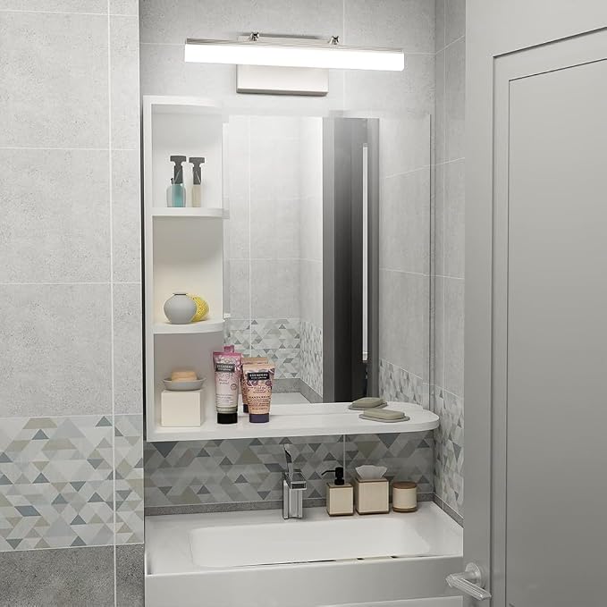 Aipsun Brushed Nickel Vanity Light 16 inch Modern Wall Sconces Adjustable LED Bathroom Light Fixtures Over Mirror Rotatable Vanity Lighting 5500K