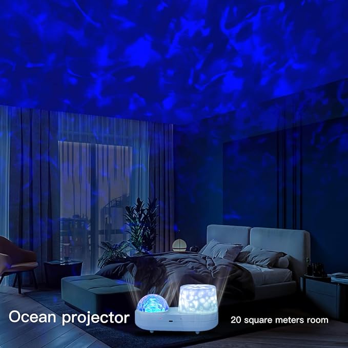 Ocean Night Light Projector, Kids Galaxy Projector for Bedroom, Nebula Star projector with USB Cable, 360 Degree Rotation Kid Night Light Lamp for Decorating Party,Birthdays,Christmas Gifts
