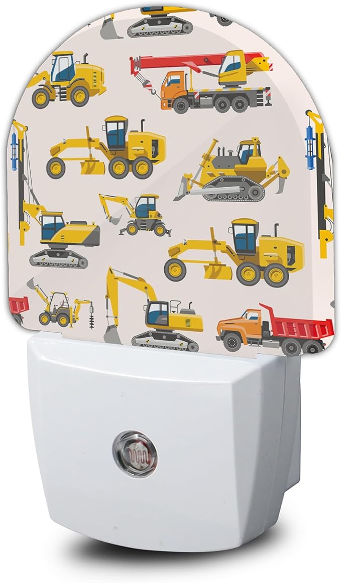 Night Light, Cartoon Excavator Night Lights Plug Into Wall Dusk to Dawn Sensor for Bedroom, Bathroom and Living Room for Women/Girls Gift
