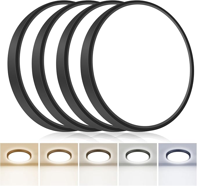 hepside 4PACK Flush Mount LED Ceiling Light Fixture 5CCT 9Inch 18W & 200W Equivalent Closet Light Fixture,Small Round Slim Surface Ceiling Lamp for Hallway,Bathroom,Bedroom,Kitchen,Interior