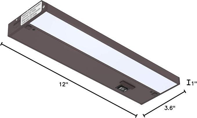 Getinlight 12-inch 3 Color Levels LED Under Cabinet Lighting, Hardwired or Plugged-in, Selectable White 2700K/3000K/4000K, Dimmable, Bronze Finished, IN-0210-1-BZ