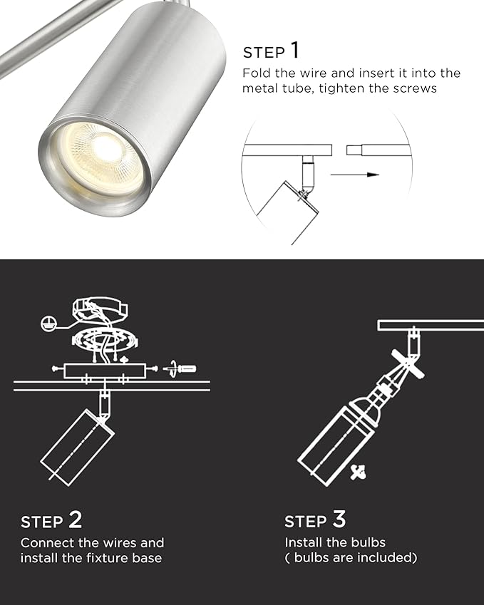 FEMILA Track Lighting Fixtures Ceiling, 43" Kitchen Track Lighting, 3000K LED Bulbs Included, 350 Rotatable, 4FS84TL-5 BN