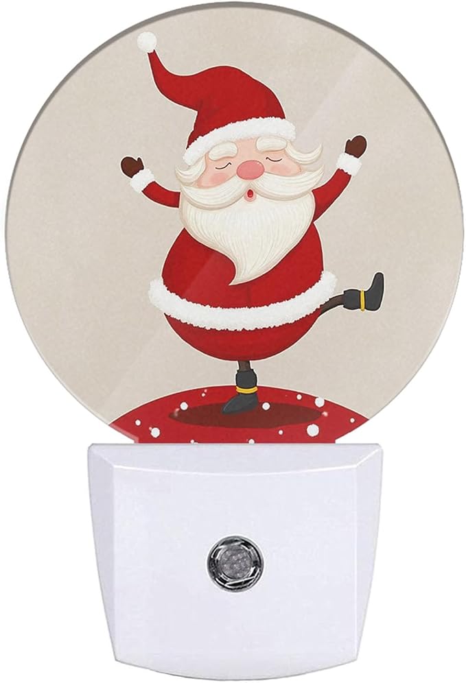 EKOBLA Santa Claus Night Light, Cute Winter Xmas Night Lights Plug Into Wall with Dusk to Dawn Sensor for Kids Bedroom