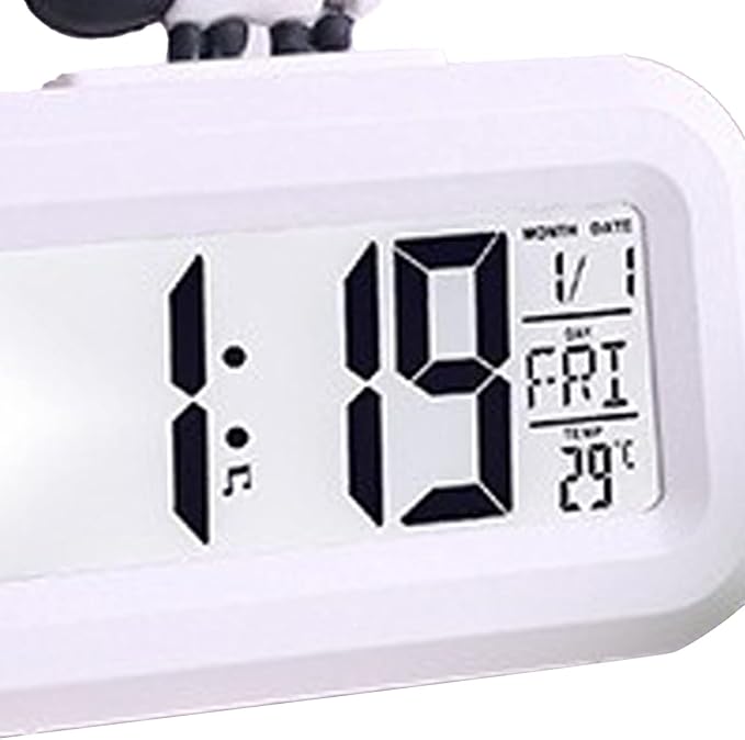 Ymiko Cartoon Desktop Electronic LED Clock Cute Alarm Temperature Display Night Light Kid Bedroom Decor Compatible with