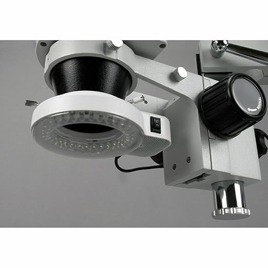 AmScope LED-144S 144 LED Adjustable Microscope Compact Ring Light + Adapter
