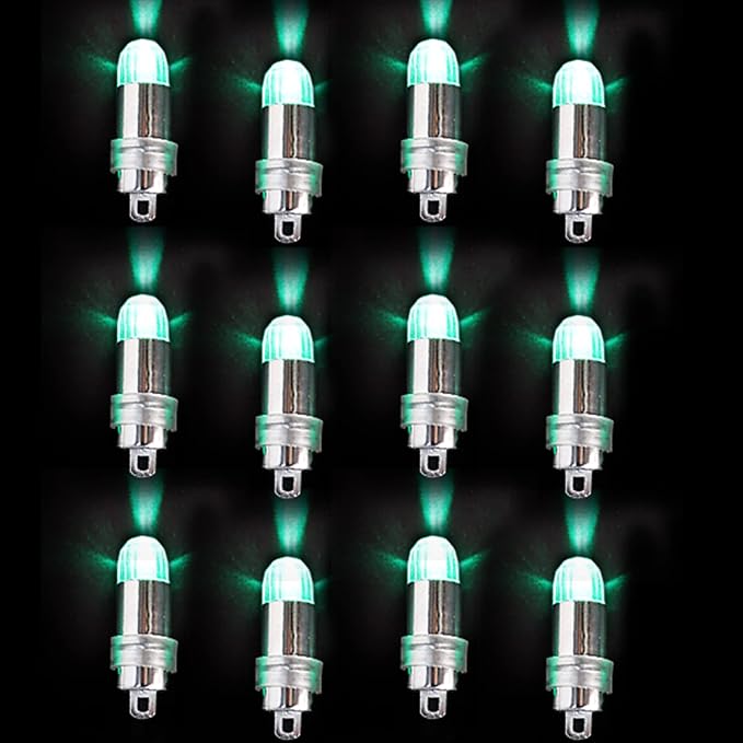 Non-Blinking LED Balloon Light, LED Party Lights,LED Paper Lantern Light, LED Mini Light for Party or Wedding Decoration (Green, Pack of 12)