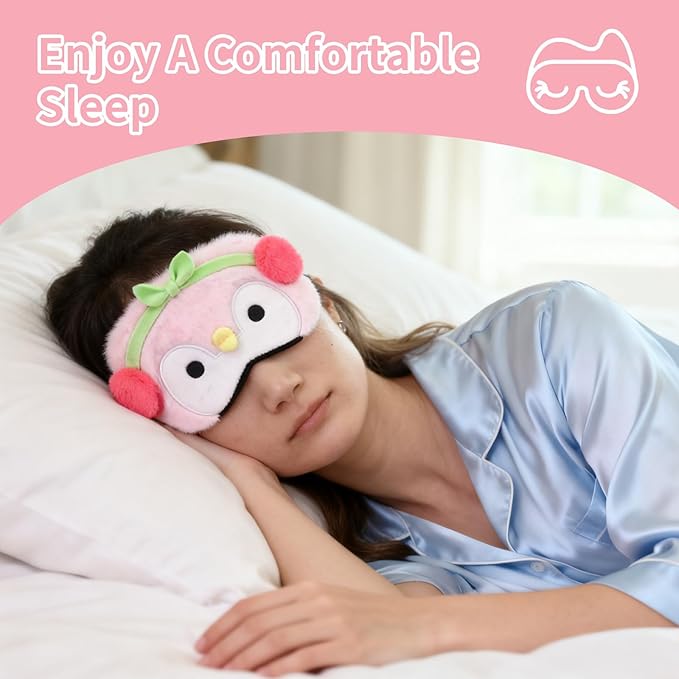 PERFECTSIGHT Cute Sleep Eye Masks (Pink Penguin)