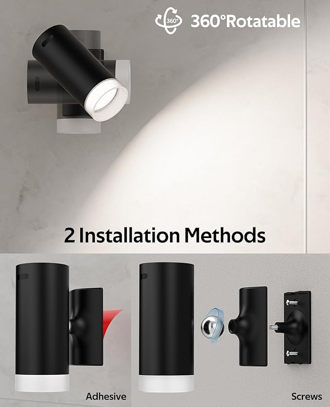 LED Wall Sconce, Wireless Battery Operated Wall Sconce with Rechargeable Battery Operated 12RGB and 3CCT Dimmable Magnetic Light, for Bedroom Bedside Reading Living Room Picture