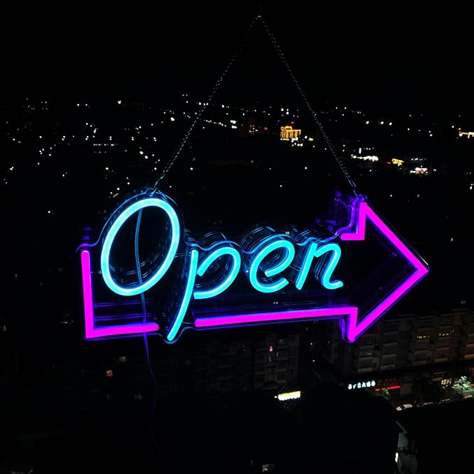 OPEN Neon Sign for Business，18"x8.3" Neon Open Signs for Business with ON/OFF Switch for Storefront Window Glass Door Shop Store Florists Bar Salon Cafes Restaurant