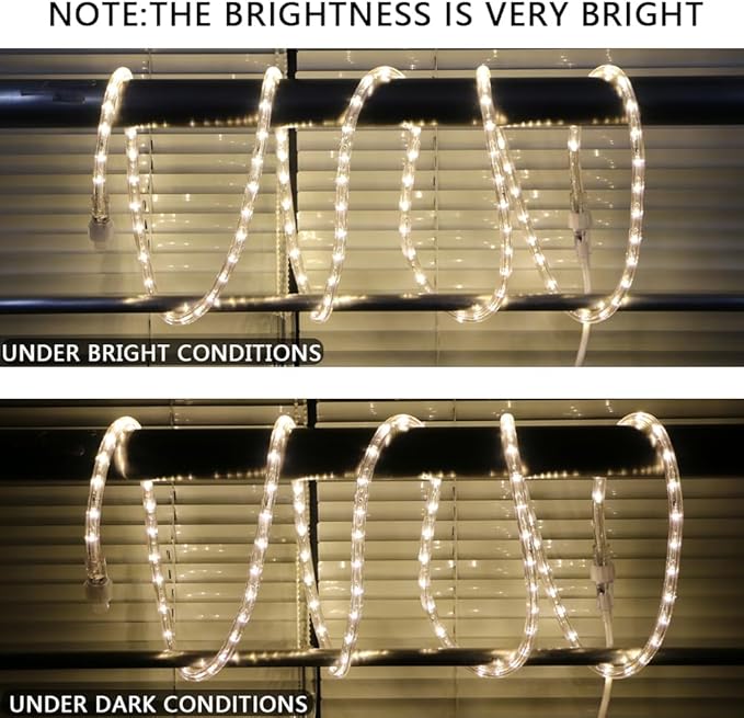 10FT Rope Lights Indoor,Connectable and Flexible LED Tube Lights,LED Rope Lights Outdoor for Garden,Patio,Porch,Backyard,Christmas Decoration(Warm White,2800K-3000K)