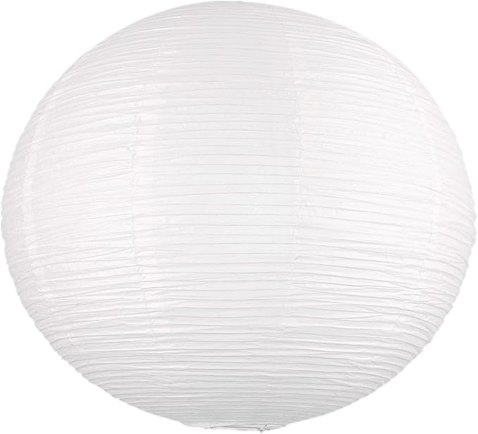 White Round Paper Lantern Lampshade, 12"x12'' Small Paper Lanterns Pendant Light Shade, Chinese Foldable Design for Living Room, Bedroom, Ceiling Lampshade Party Decor