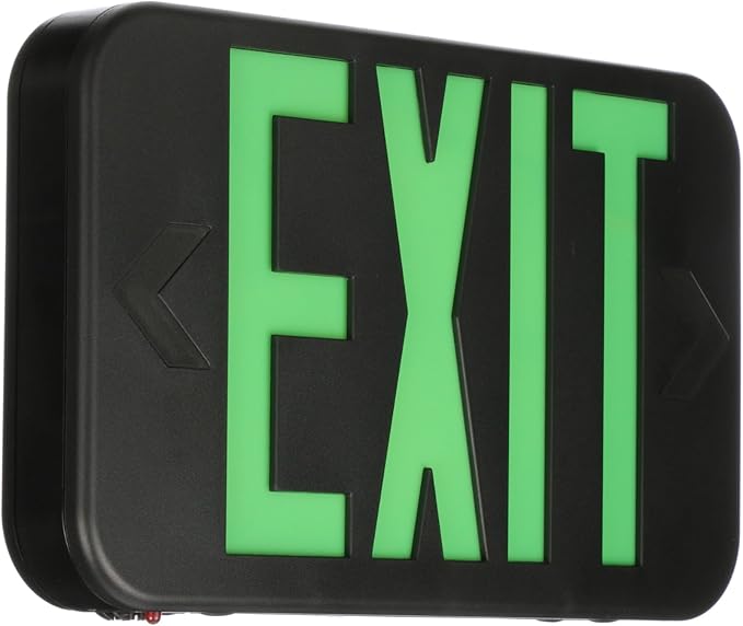 Lithonia Lighting EXRG B EL M6 LED Exit Sign with Switchable Red and Green Letters, California Certified, Nickel Metal Hydride Battery, Black