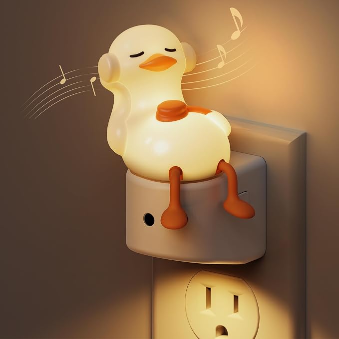 L LOHAS LED Plug-in Night Light for Kids, Cute Duck, Color Changing | LED Night Light with Dusk to Dawn Sensor, Christmas, Birthday Gift Nightlight for Girls & Kids, Room Decor 1Pack