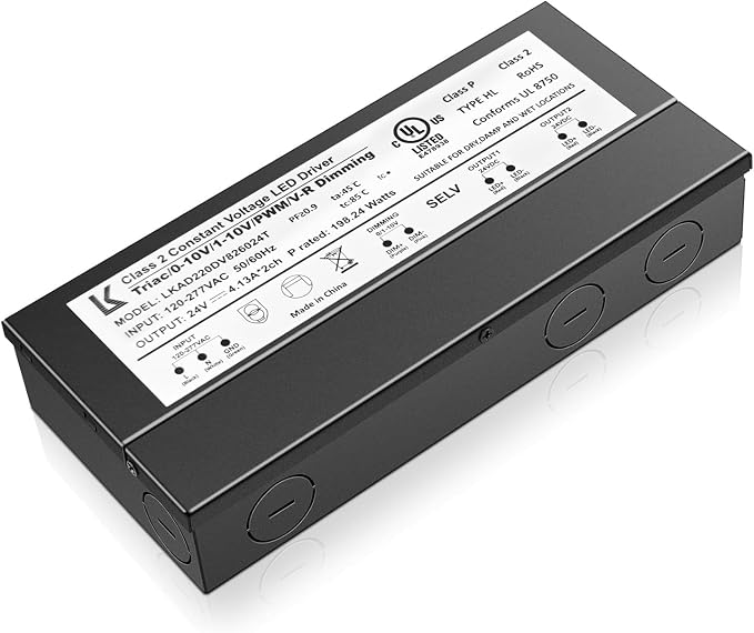 SCON 24V DC 200W LED Power Driver for Track Lighting System | TRIAC/ELV/0-10V Dimmable Supply Transformer Converter Adaptor for LED Lights