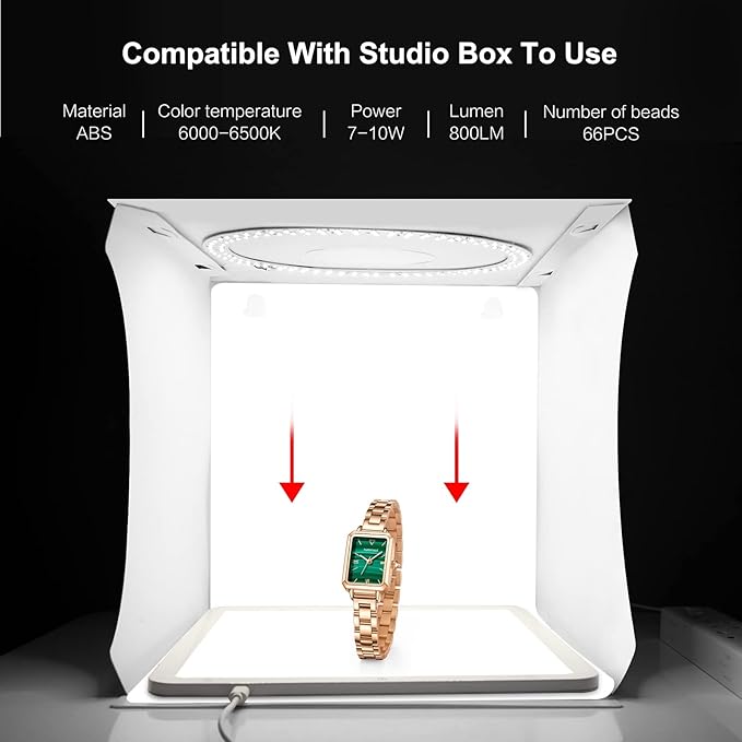 PULUZ LED Photography Shadowless Bottom Light Lamp Panel Pad for 30cm Light Box, Photography Softbox Bottom Light for Food Jewelry Cosmetic Crafts Type-C Plug