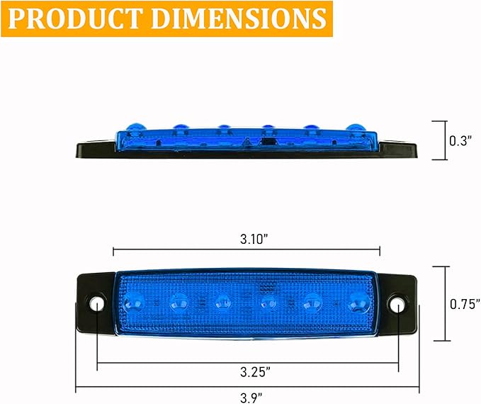 PSEQT LED Boat Interior Lights Marine Courtesy Light Strip Deck Transom Cockpit Navigation Lighting Waterproof for Fishing Pontoon Kayak Yacht Sailboat (Blue 10Pcs)