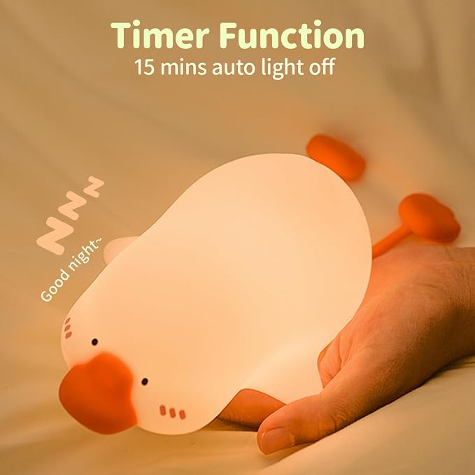 Goose Night Light, Cute LED Lamp, Silicone Dimmable Nursery Nightlight for Kids, Rechargeable Bedside Touch Lamp, Funny Office Desk Light and Home Decor(Goose)…