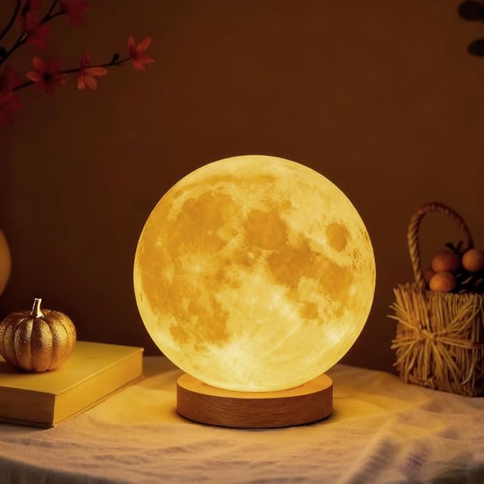 Magical Moon lamp - Enchanting Night Light for Kids & Soothing Moons Decor - Perfect Moon Light Gift with 3D Lunar Glow (Old World)