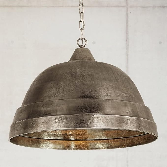Capital Lighting 335313XB Sedona Handcrafted Sand-Cast Aluminum Industrial Metal Dome Pendant, 1-Light 100 Watts, 20" H x 28" W, Oxidized Brass