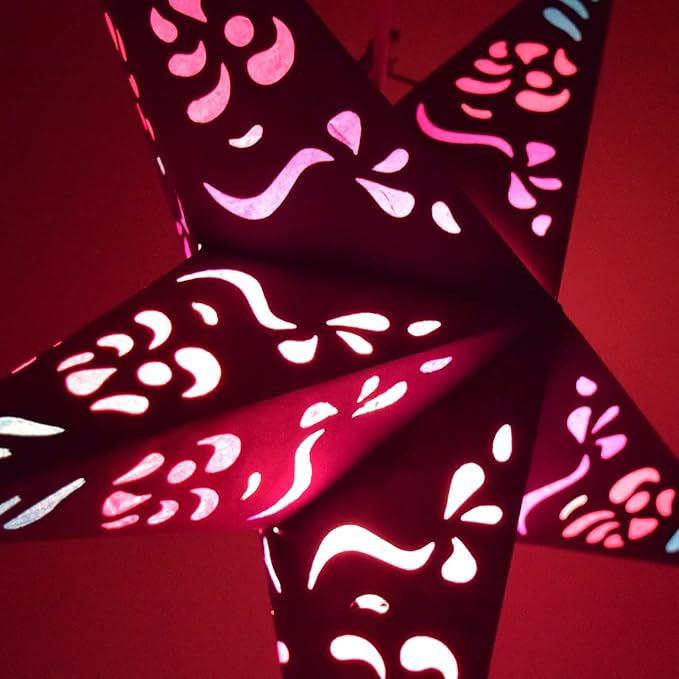 Purple Punch Paper Star Lantern with 12 Foot Power Cord Included