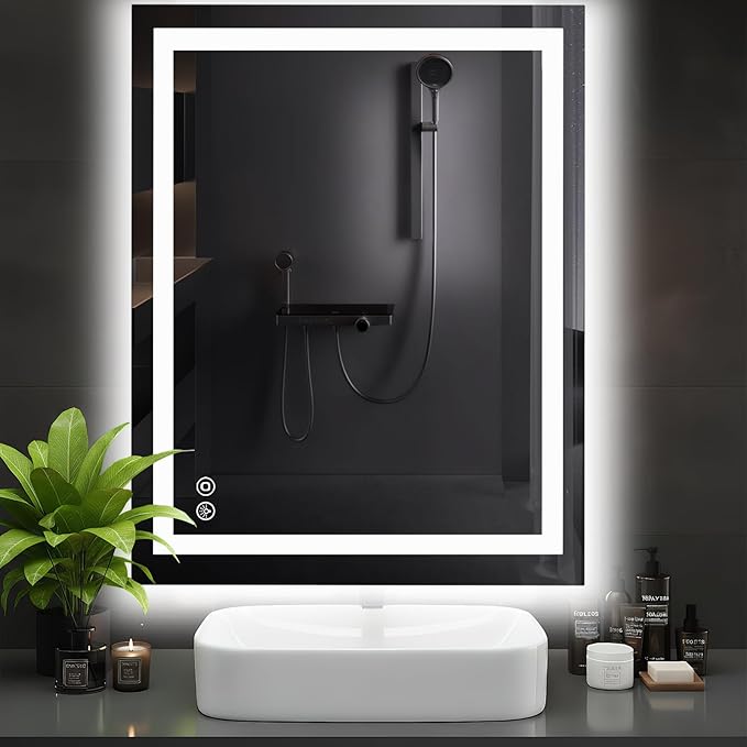 DUMOS 36.1"x48.1" LED Bathroom Mirror, Smart Anti-Fog Bathroom Vanity Mirror with 3 Color Temperatures, Dimmable, Memory Function