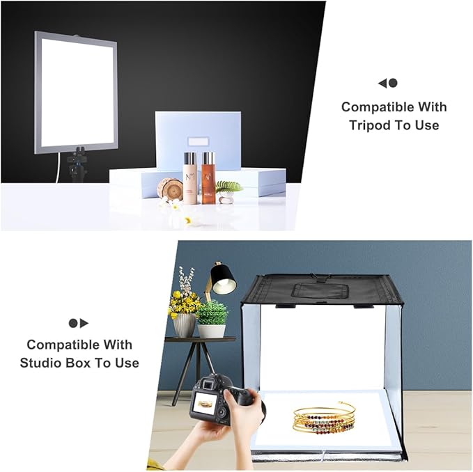 PULUZ Photo Studio Fill Light LED Shadowless Light Panel 15in X 15in / 38 x 38cm Dimmable Photography Softbox Bottom Light for Food Jewelry Cosmetic Crafts US Plug