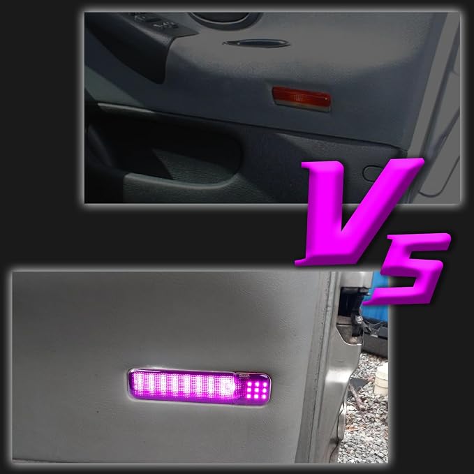 LED Side Door Panel Courtesy Lights, Fit for Chevy Sierra GMC C/K | Fit for Yukon Silverado 1500 2500 3500 Avalanche, Suburban, Hum-mer H2 Car Interior Panel Lighting,Purple-Smoking Lens