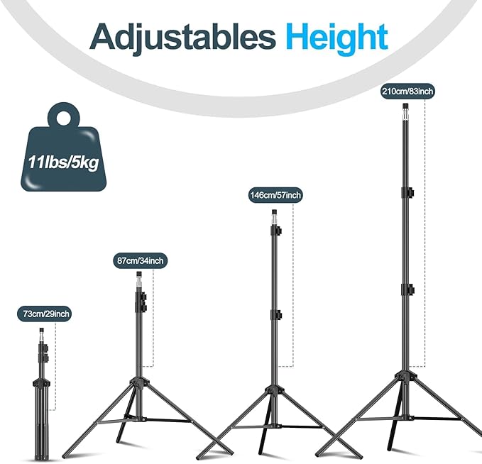 EMART 7 Ft Light Stand for Photography, Portable Photo Video Tripod Stand, 2 Pack Lighting Stand with Carry Case for Speedlight, Flash, Softbox,Strobe Light, Camera, Photographic Portrait