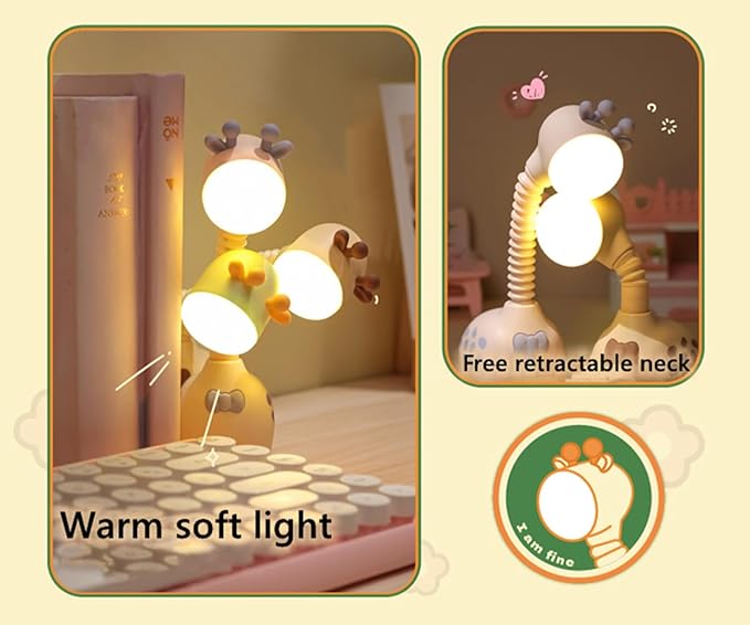 Fantasee Giraffe Night Light USB Rechargeable Nursery Bedside Sleeping Light for Child Kids - Green