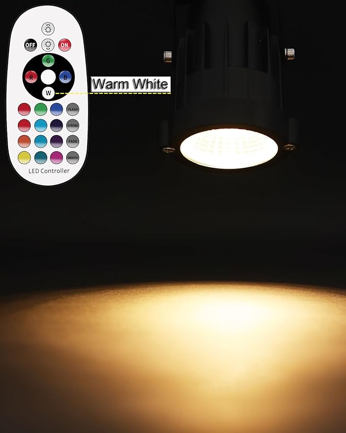 RGBW Track Lighting Heads 12W Multicolor Remote LED Track Lights Fixtures for Accent Retail Kitchen Artwork,120V Linear Track Light H Type-CRI90+ 24° 1200lm - 16 Pack (Black)