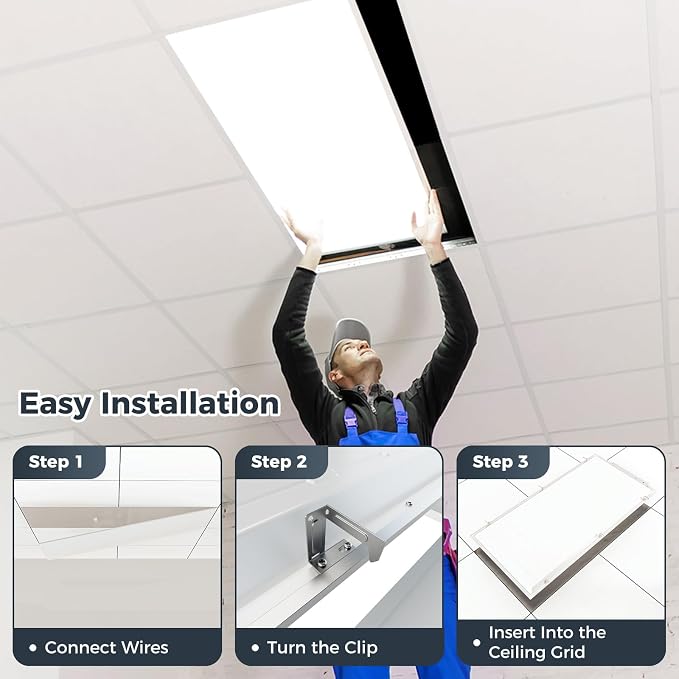2x4 LED Flat Panel Light 56Pack,3000K-6500K & 5 Wattage Selectable | 70W 7700LM, 0-10V Dimmable, AC 120-277, Recessed 2x4 led drop ceiling light fixture for Office, Kitchen, Garage, School