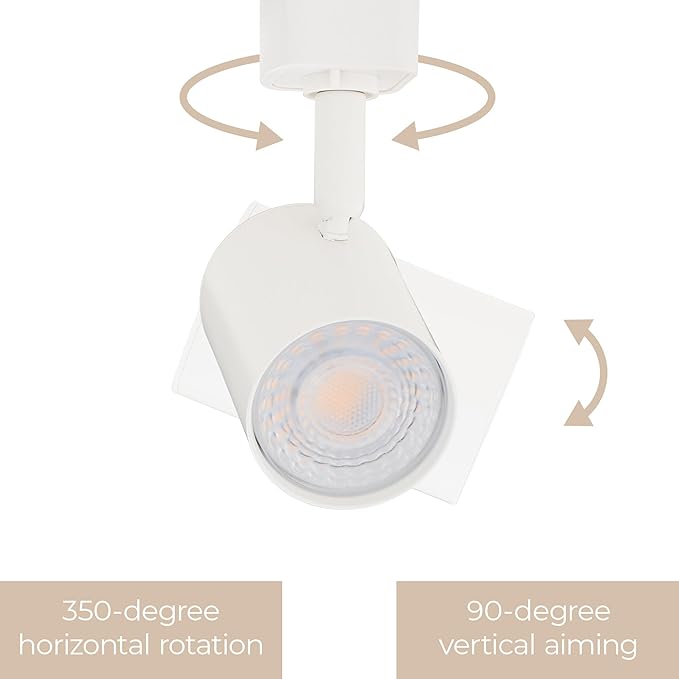 Amped Collection LED 10W Track Head 3000K Warm White Energy Efficient in White for H Track, Standard 3-Wire Track System (Single Light)