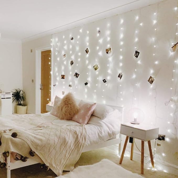 Lepro Lighting Ever 306 LED Curtain Lights Cool White, Hanging Fairy Lights | 10 x 10 ft Large Size, 18 Hang Down String Lights, 6.9" Apart, High Density Backdrop Lights, 8 Modes, 6000K, Not Connectable