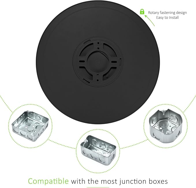 2 Pack LED Flush Mount Ceiling Light, 24W Ultra Thin Round White Lamp 3000K/4000K/6500K 3 Color Temperatures Adjusted 12 Inch Modern Ceiling Lights, Black, Wired