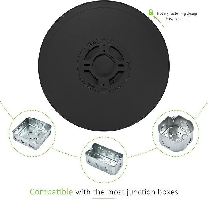 6Pack LED Flush Mount Ceiling Light, 7 Inch 1500LM 15W Thin Round Ceiling Light Fixture, 3000k/4000k/6500k 3 Color Adjustable Ceiling Lamp for Bathroom,Closet,Hallway, Wired(Black)