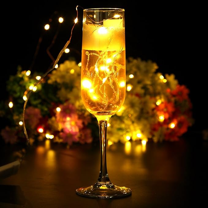 GDEALER 2 Pack 20 Ft 60 LED Fairy Lights, Battery-Operated, Warm White | Remote Control, Timer, 8 Lighting Modes, 10 Brightness Levels, Flexible Copper Wire Twinkle Lights for Bedroom, Party Decor
