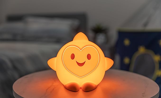 Disney Squish'ems Wish Star Night Light for Kids, Soft Silicone | Dimmable Kids Bedside Lamp, Light for Kids Room, Bedroom, and Playroom, USB Powered with AAA Battery Option