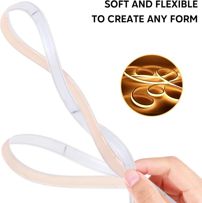 AC 110V 120V LED Strip Lights 3.28 Feet Outdoor Rope Lighting | 1M Cuttable LED Strips IP67 Flexible Waterproof Light Strip 3000K Warm White for Bedroom Outdooor Indoor Home Decor
